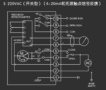 220VAC開關(guān)型<a href='http://mybalin.cn/Product/diefa/diandongdiefa/' target='_blank'>電動(dòng)<a href='http://mybalin.cn/Product/diefa/' target='_blank'>蝶閥</a></a>接線圖