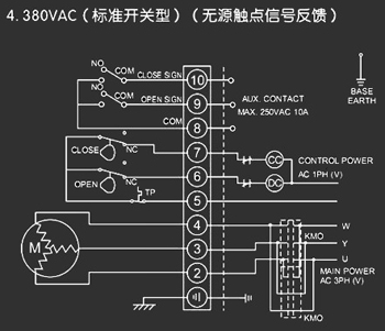 380VAC標(biāo)準(zhǔn)開關(guān)型<a href='http://mybalin.cn/Product/diefa/diandongdiefa/' target='_blank'>電動(dòng)<a href='http://mybalin.cn/Product/diefa/' target='_blank'>蝶閥</a></a>接線圖